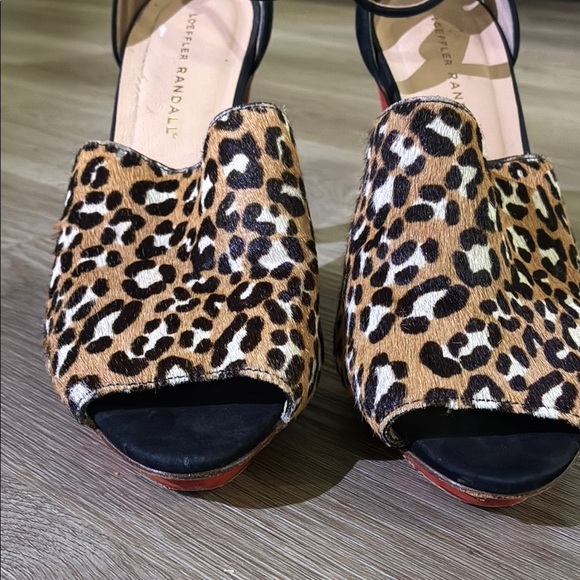 Loeffler Randall Ponyhair Animal Print Heels with Red Heel - Picture 2 of 9